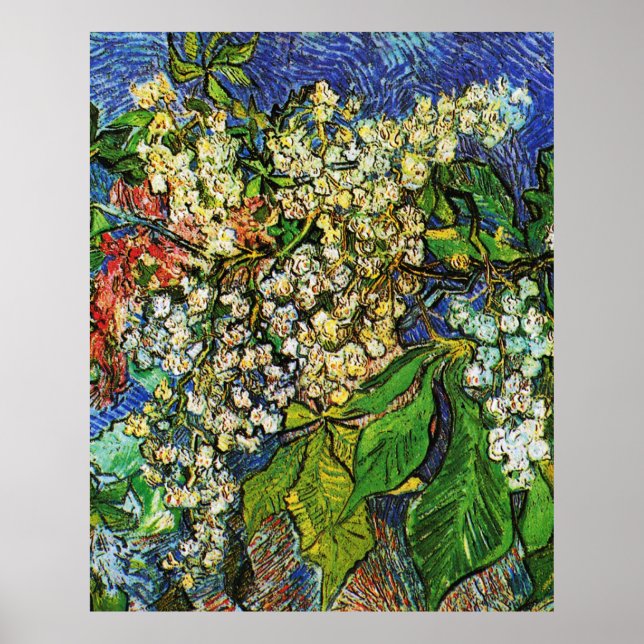 Vincent van Gogh-Blooming Kastanienzweige Poster (Vorne)