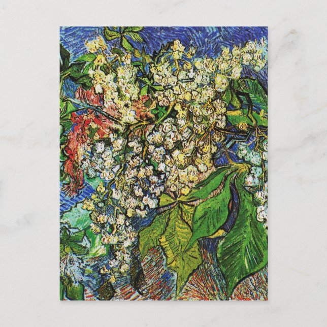 Vincent van Gogh-Blooming Kastanienzweige Postkarte (Vorderseite)
