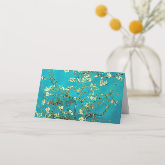 Vincent Van Gogh Blossoming Almond Tree Floral Art Platzkarte (Vorderseite)