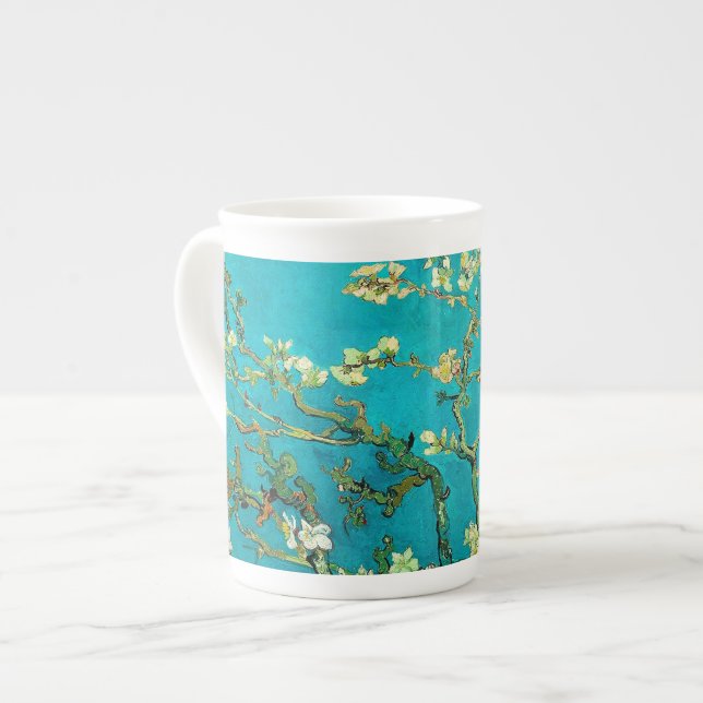 Vincent Van Gogh Blossoming Almond Tree Floral Art Prozellantasse (Vorderseite Links)