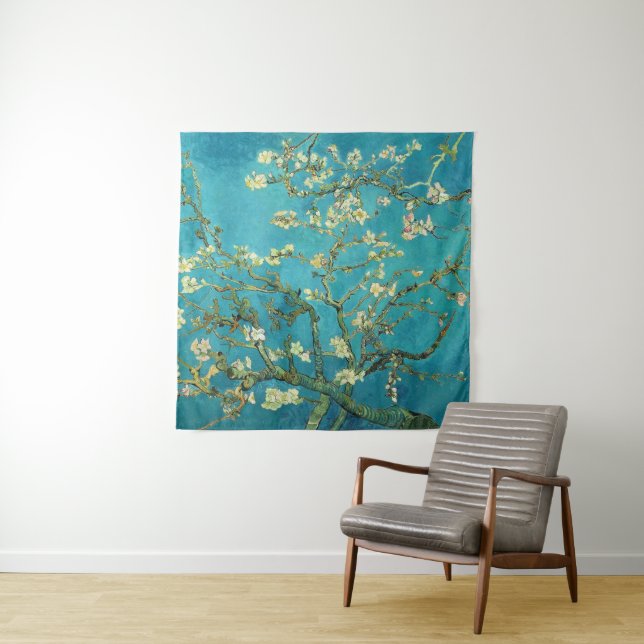 Vincent Van Gogh Blossoming Almond Tree Floral Art Wandteppich (Beispiel)