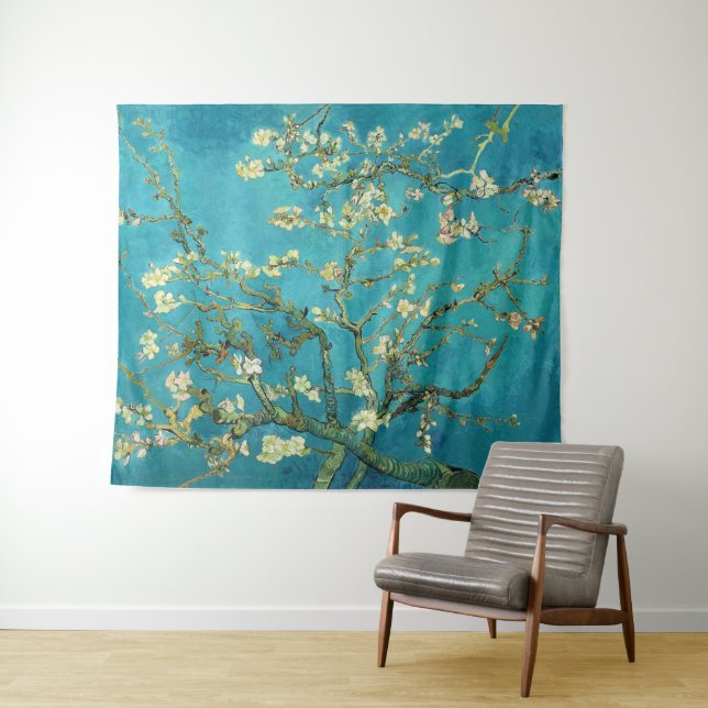 Vincent Van Gogh Blossoming Almond Tree Floral Art Wandteppich (Beispiel (Horizontal))