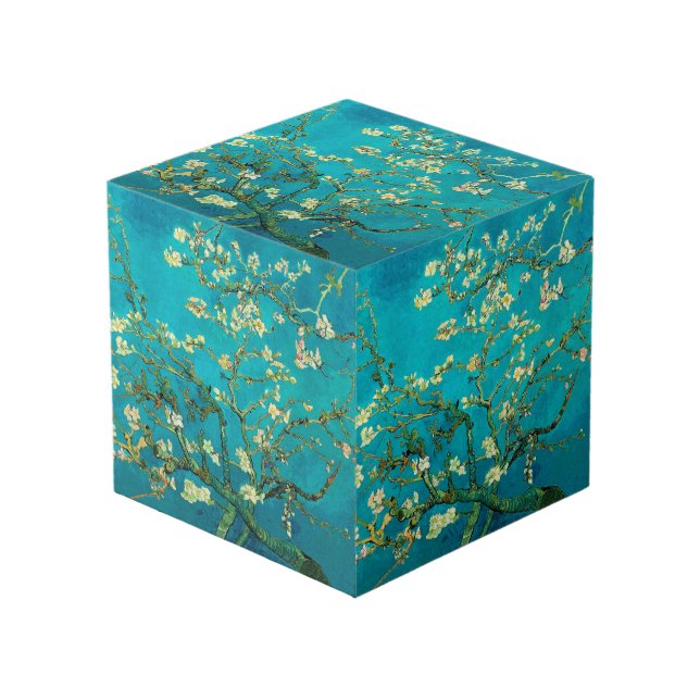 Vincent Van Gogh Blossoming Almond Tree Floral Art Würfel (Vorderseite Schrägansicht)