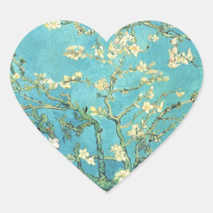 Vincent van Gogh Blossomong Almond Tree Herz-Aufkleber