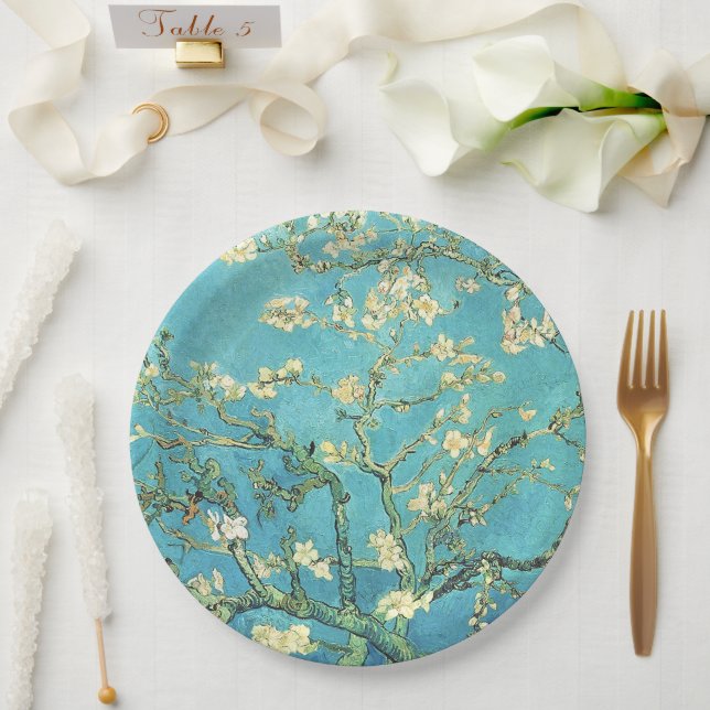 Vincent van Gogh Blossomong Almond Tree Pappteller (Hochzeit)