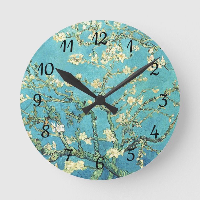Vincent van Gogh Blossomong Almond Tree Runde Wanduhr (Vorderseite)