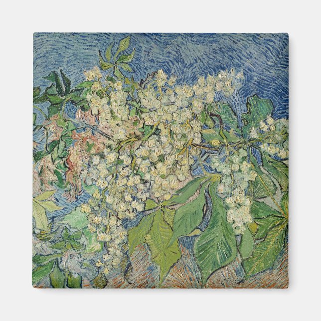 Vincent van Gogh | Blühende Kastanienzweige Magnet (Vorne)