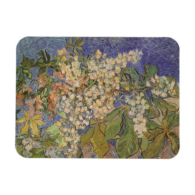 Vincent van Gogh - blühende Kastanienzweige Magnet (Horizontal)