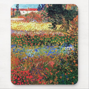 Vincent Van Gogh - Blühender Garten Fine Art Mousepad