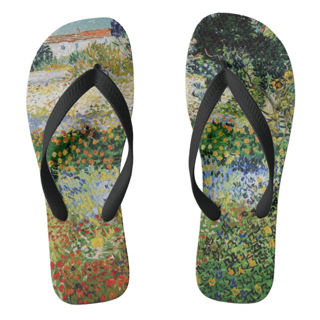 Vincent van Gogh - Blühender Garten Flip Flops (Fußbett)
