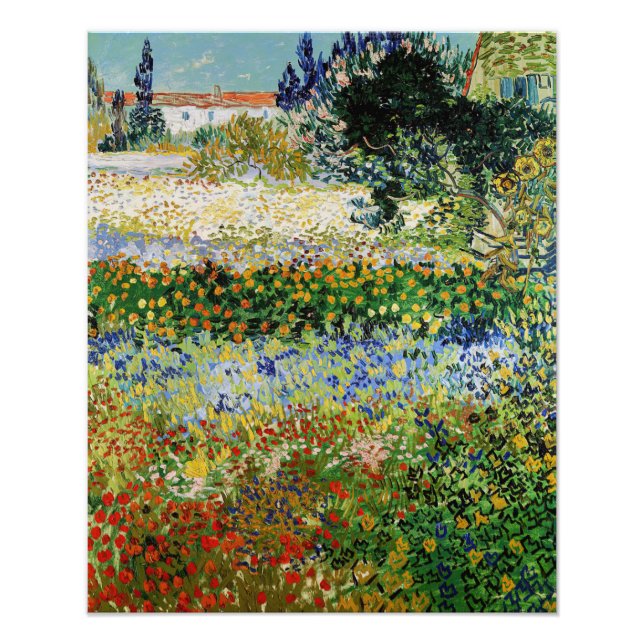 Vincent van Gogh - Blühender Garten Fotodruck (Vorne)