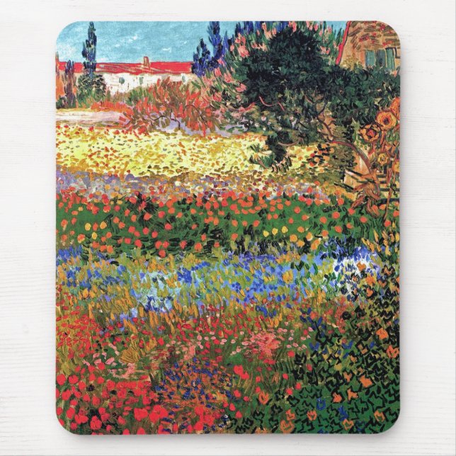 Vincent Van Gogh - Blühender Garten Kunst Mousepad (Vorne)