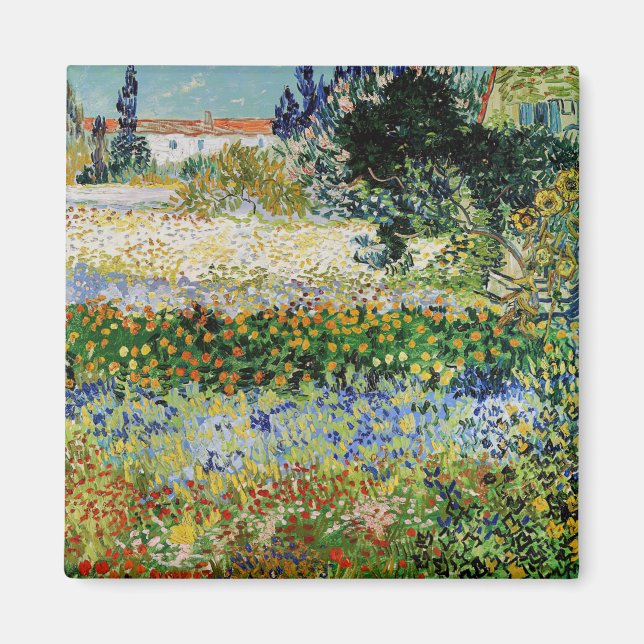 Vincent van Gogh - Blühender Garten Magnet (Vorne)