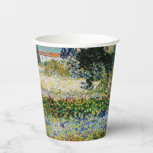 Vincent van Gogh - Blühender Garten Pappbecher (Vorderseite)