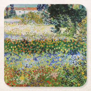 Vincent van Gogh - Blühender Garten Rechteckiger Pappuntersetzer