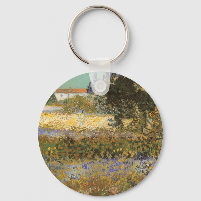 Vincent van Gogh - Blühender Garten Schlüsselanhänger (Vorderseite)
