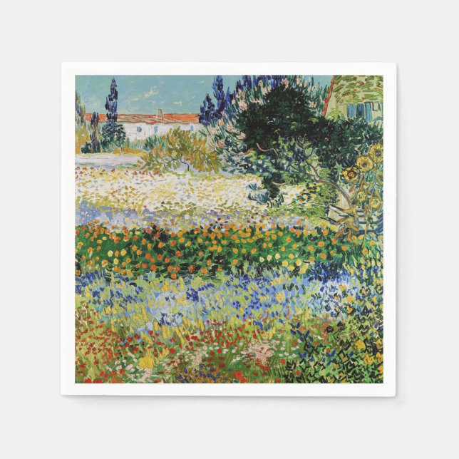 Vincent van Gogh - Blühender Garten Serviette (Vorderseite)