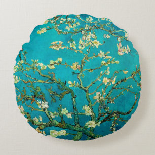Vincent Van Gogh Blühender Mandelbaum Florale Kuns Rundes Kissen