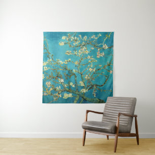 Vincent Van Gogh Blühender Mandelbaum Florale Kuns Wandteppich
