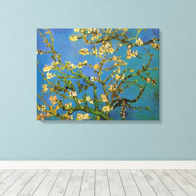 Vincent van Gogh - Blühender Mandelbaum Leinwanddruck (Insitu (Holzboden))