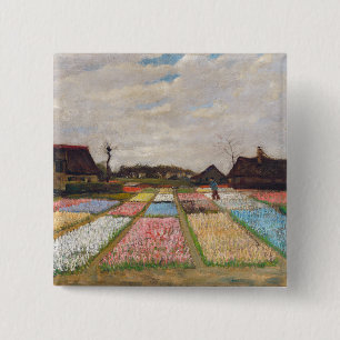 Vincent van Gogh - Blumenbeete in Holland Button