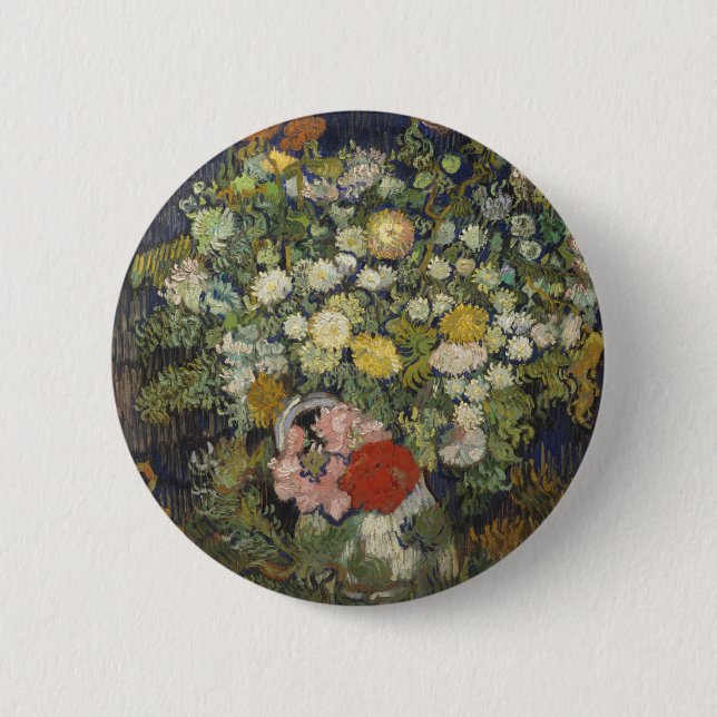 Vincent van Gogh | Blumenstrauß der Blumen in Button (Vorderseite)