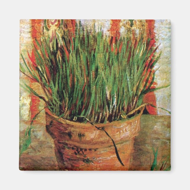 Vincent Van Gogh - Blumentopf mit Chives Magnet (Vorne)