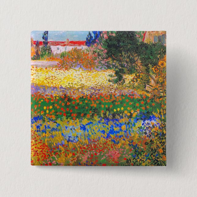 Vincent Van Gogh Blütengarten Button (Vorderseite)