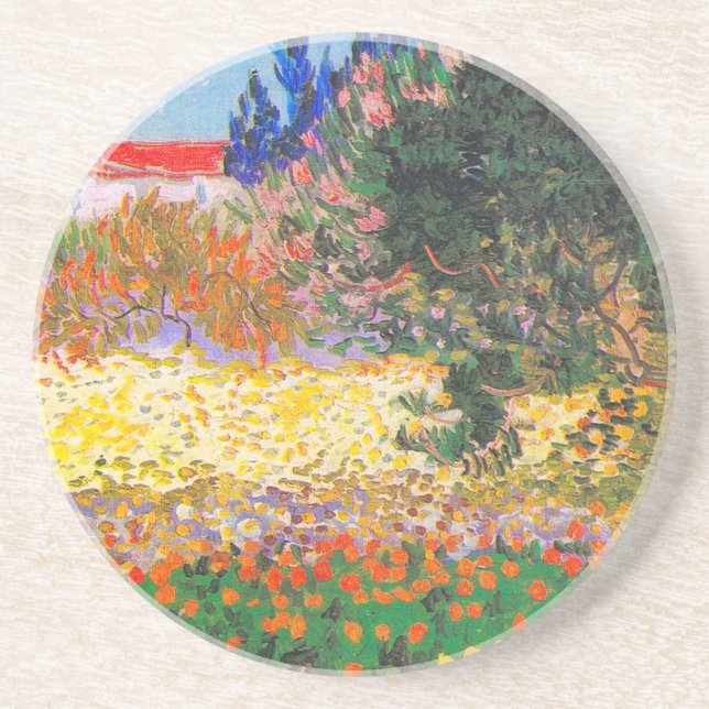 Vincent Van Gogh Blütengarten Getränkeuntersetzer (Vorne)