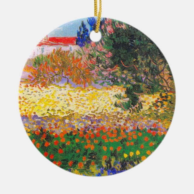 Vincent Van Gogh Blütengarten Keramik Ornament (Vorne)