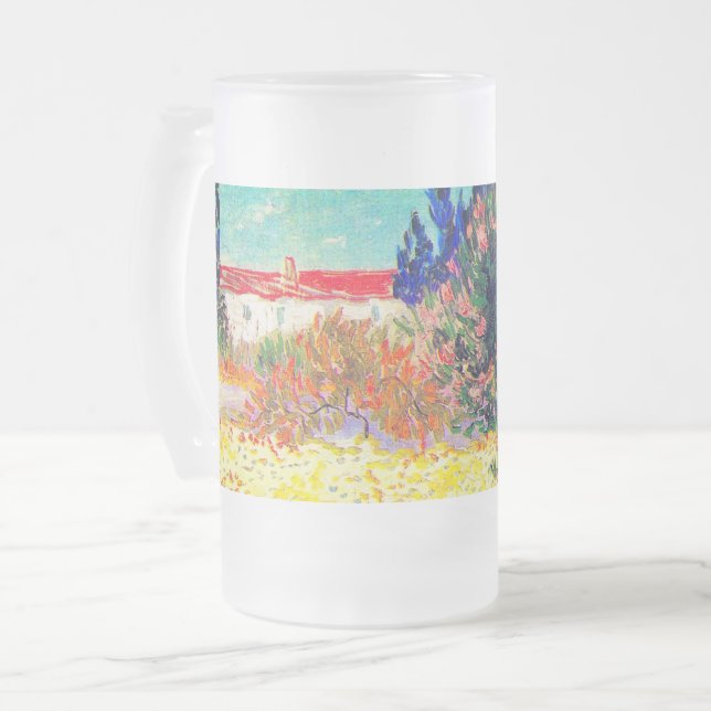 Vincent Van Gogh Blütengarten Mattglas Bierglas (Vorderseite Links)