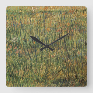 Vincent van Gogh - Blütenlandschaft Quadratische Wanduhr