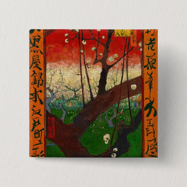 Vincent van Gogh - Blütenpflanzenbaum Button (Vorderseite)