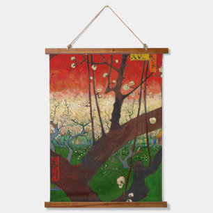 Vincent van Gogh - Blütenpflanzenbaum Wandteppich Mit Holzrahmen