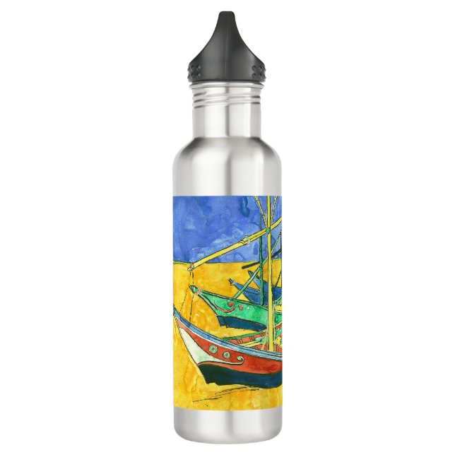 Vincent van Gogh Boats at Saintes-Marie watercol Edelstahlflasche (Links)