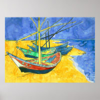 Vincent van Gogh Boats at Saintes-Marie watercol