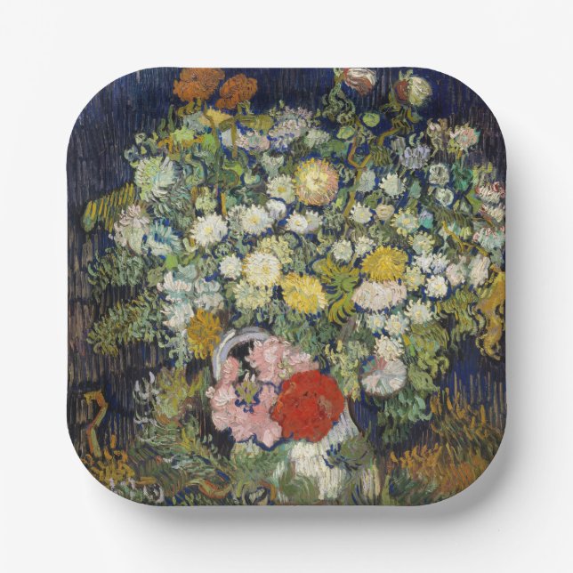 Vincent van Gogh - Bouquet der Blume in einer Vase Pappteller (Vorderseite)