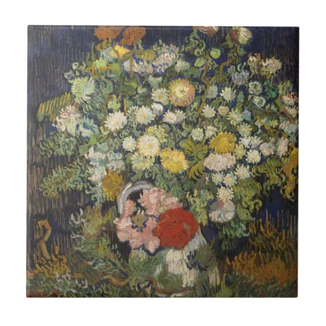 Vincent van Gogh Bouquet von Blume in einer Vase Fliese (Vorderseite)