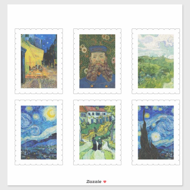 Vincent van gogh Briefmarke Aufkleber (Blatt)