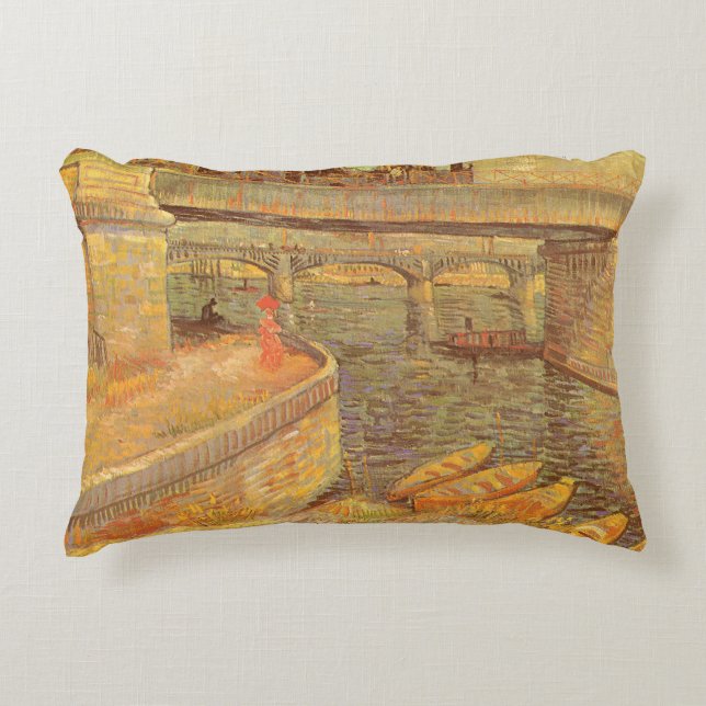 Vincent van Gogh Brücken über die Seine Asnieres Dekokissen (Vorderseite)