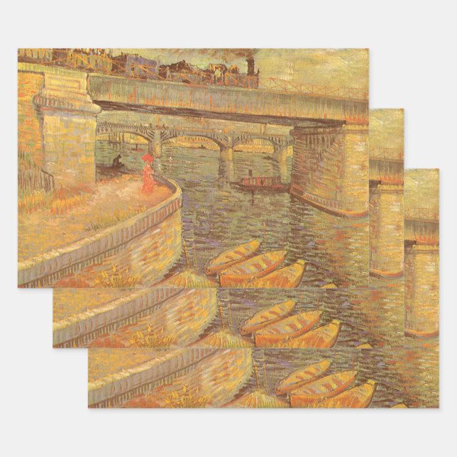 Vincent van Gogh Brücken über die Seine Asnieres Geschenkpapier Set (Set)