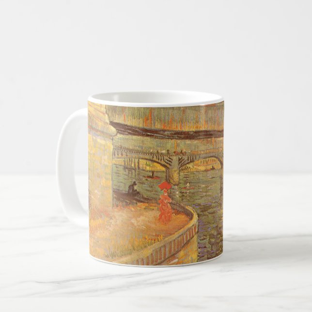 Vincent van Gogh Brücken über die Seine Asnieres Kaffeetasse (Vorderseite Links)