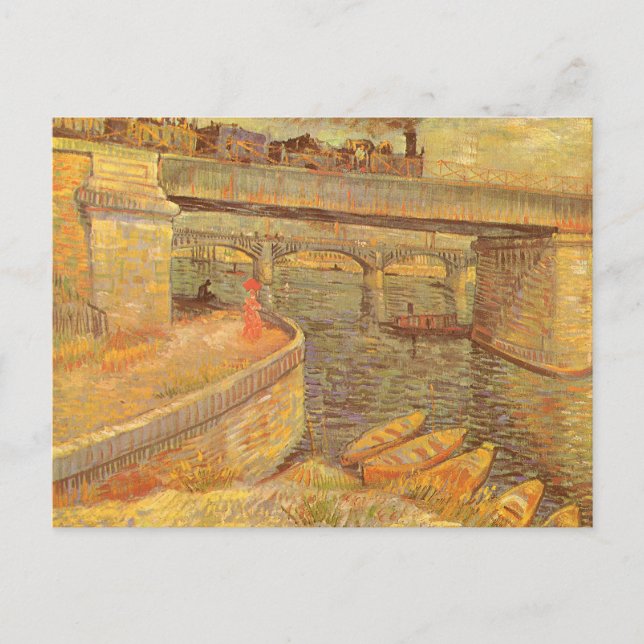 Vincent van Gogh Brücken über die Seine Asnieres Postkarte (Vorderseite)