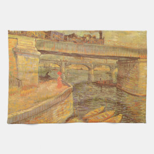 Vincent van Gogh Brücken über die Seine in Asnière Geschirrtuch