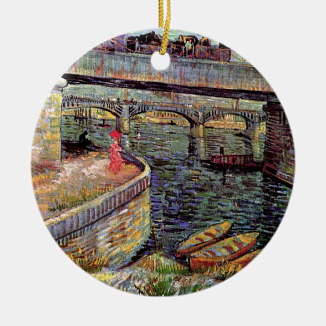 Vincent Van Gogh - Brücken über die Seine Keramikornament (Vorne)