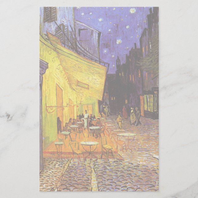 Vincent Van Gogh Cafe Terrace At Night Fine Art Briefpapier (Vorderseite)