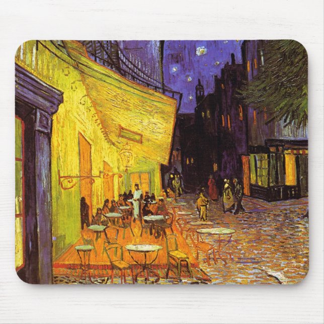Vincent Van Gogh Cafe Terrace At Night Fine Art Mousepad (Vorne)