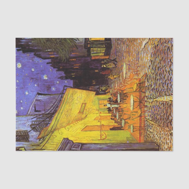 Vincent Van Gogh Cafe Terrace At Night Fine Art Seidenpapier (Vorderseite)