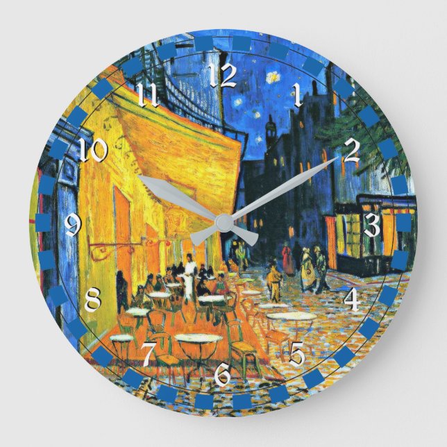 Vincent Van Gogh: Cafe Terrace Große Wanduhr (Vorderseite)