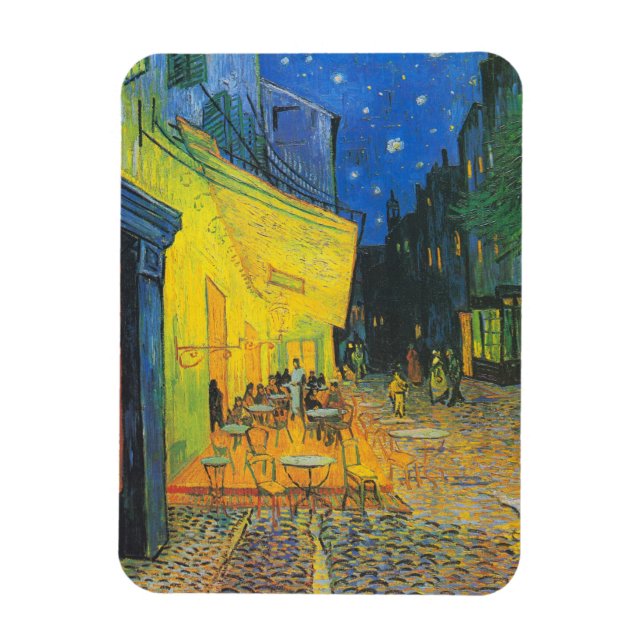 Vincent Van Gogh Café Terrasse am Abend Magnet (Vertikal)